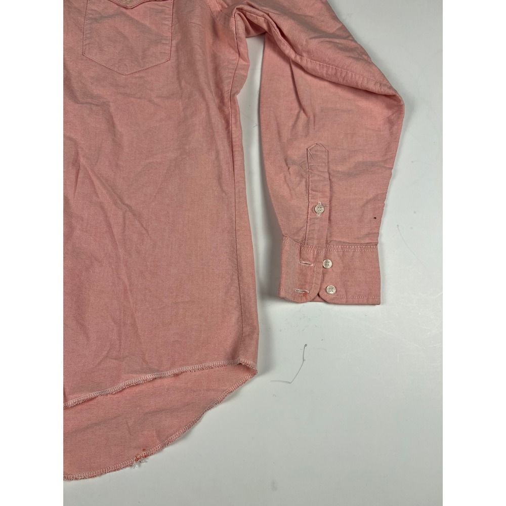 Wrangler Gold Mens 16 1/2x34 Pink Button Down Long Sleeve Shirt USA Made - Picture 3 of 16